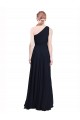 Long Chiffon Bridesmaid Dress with One Shoulder Neckline And Belt UK