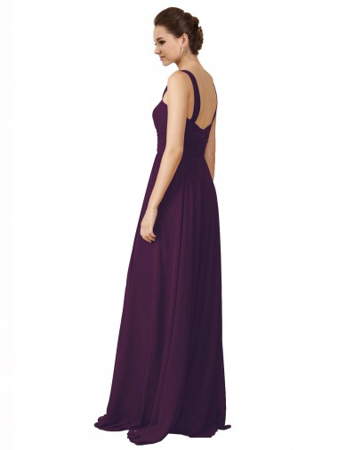 Full Length Chiffon Bridesmaid Dress with Spaghetti Straps UK