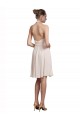 Short Knee Length Wrap Chiffon Halter Bridesmaids Dress UK
