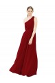 Draped One Shoulder Long Floor Length Chiffon Bridesmaid Dress UK