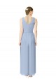 Long V-Neckline Chiffon Bridesmaid Dress with Twisted Waist UK