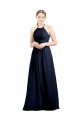 Halter High Neck Long Chiffon Bridesmaid Dress with Open Back UK