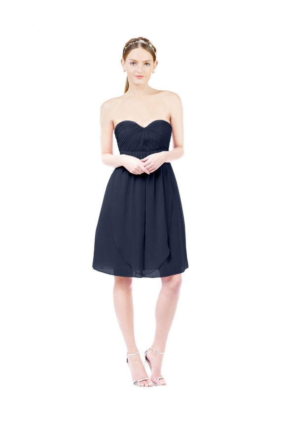 Sweetheart Cocktail Knee Length Chiffon Cocktail Bridesmaid Dress Open Back UK