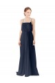 Spaghetti Straps Open Back Long Chiffon Bridesmaid Dress UK