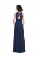 Chiffon High Neck Sleeveless Bridesmaid Dress with Pleats UK