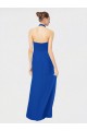 Sleeveless Long Chiffon Empire Gown with Pleated Halter Straps UK