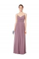 V-Neck Spaghetti Strap Open Back Long Chiffon Bridesmaid Dress UK