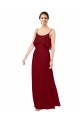 Scoop Neck Chiffon Bridesmaid Dress with Spaghetti Straps and Low Back UK