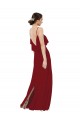 Scoop Neck Chiffon Bridesmaid Dress with Spaghetti Straps and Low Back UK