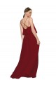 Long Chiffon Bridesmaid Dress with Slim Straps and Open Back UK