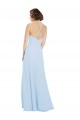 Floor Length Chiffon Bridesmaids Dress with Front Keyhole Neckline UK