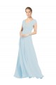 Chiffon Bridsmaids Dress with V-Neckline and Tie V Back UK