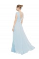 Chiffon Bridsmaids Dress with V-Neckline and Tie V Back UK