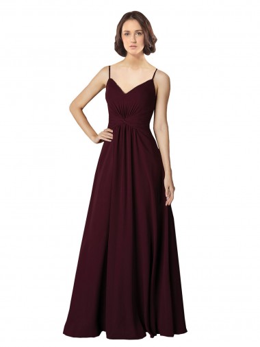 V-Neck Chiffon Bridesmaid Dress with Twist Front Bodice UK