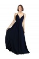 Simple Chiffon Bridesmaid Dress with Deep V-Neckline UK