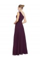 One Shoulder Chiffon Bridesmaids Dress with Shoulder Bow UK
