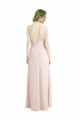 Full Length Chiffon Bridesmaid Dress with One Wide Shoulder Strap UK