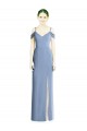 Draped Cold Shoulder Sweetheart Long Chiffon Formal Bridesmaid Dress UK