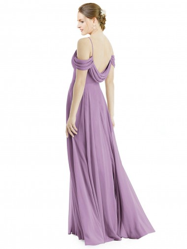Off the Shoulder Open Cowl-Back Maxi Bridesmaid Dress UK