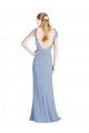 Fluted Chiffon Wrap Bridesmaid Dress with Ruffles V-Neck UK