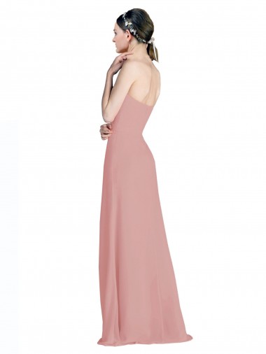Daped A-Line Chiffon Bridesmaid Dress with Pleated Sweetheart Bodice UK