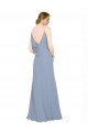 Cowl Back Long Chiffon Slip Bridesmaid Dress with Straps UK