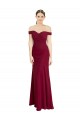 Off the Shoulder Long Chiffon Bridesmaid Dress / Prom Dress with Pleats UK