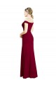 Off the Shoulder Long Chiffon Bridesmaid Dress / Prom Dress with Pleats UK