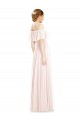 Off the Shoulder Long Bridesmaid Dress With Ruffle Overlay UK