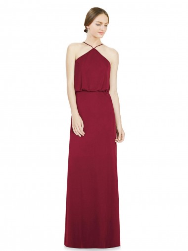 Sleek Halter Neck A-Line Chiffon Bridesmaid Dress UK