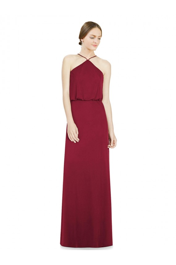 Sleek Halter Neck A-Line Chiffon Bridesmaid Dress UK