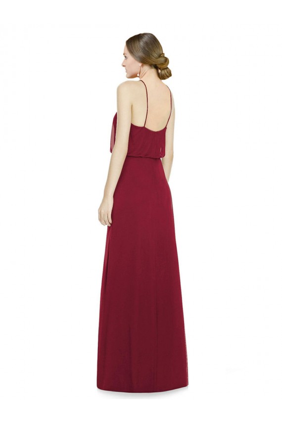 Sleek Halter Neck A-Line Chiffon Bridesmaid Dress UK