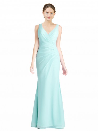 Ruched Bodice Sweetheart Chiffon Bridesmaid Dress with Lace Back UK