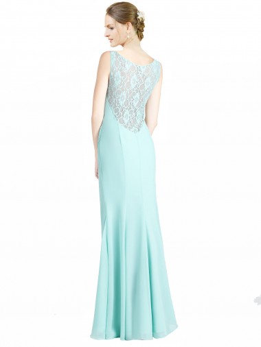 Ruched Bodice Sweetheart Chiffon Bridesmaid Dress with Lace Back UK