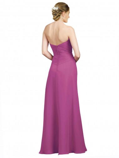 Sweetheart Neckline Pleated Chiffon Bridesmaid Dress with Low Back UK