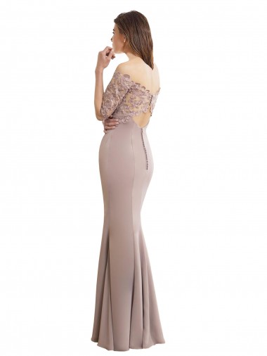 Sweetheart Neckline Long Sleeves Lace Bridesmaid Dress UK