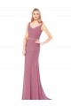 Long Slim Chiffon Bridesmaid Dress / Prom Dress with Beaded Waist UK