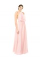Halter Neck Chiffon Bridesmaid Dress with Double Ruffle Front UK