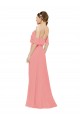 Draped Off the Shoulder Sleeves Chiffon Bridesmaid Dress UK