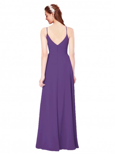 High Halter Chiffon Bridesmaid Dress with Keyhole UK