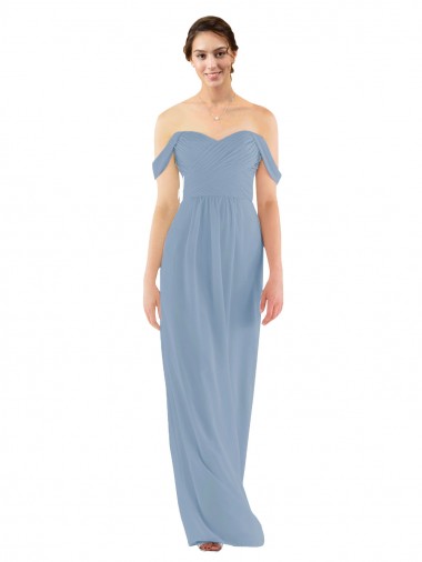 Sweetheart Neckline Chiffon Off-the-Shoulder Bridesmaid Dress UK