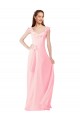 Chiffon Bridesmaids Dress with Ruffle Neckline UK