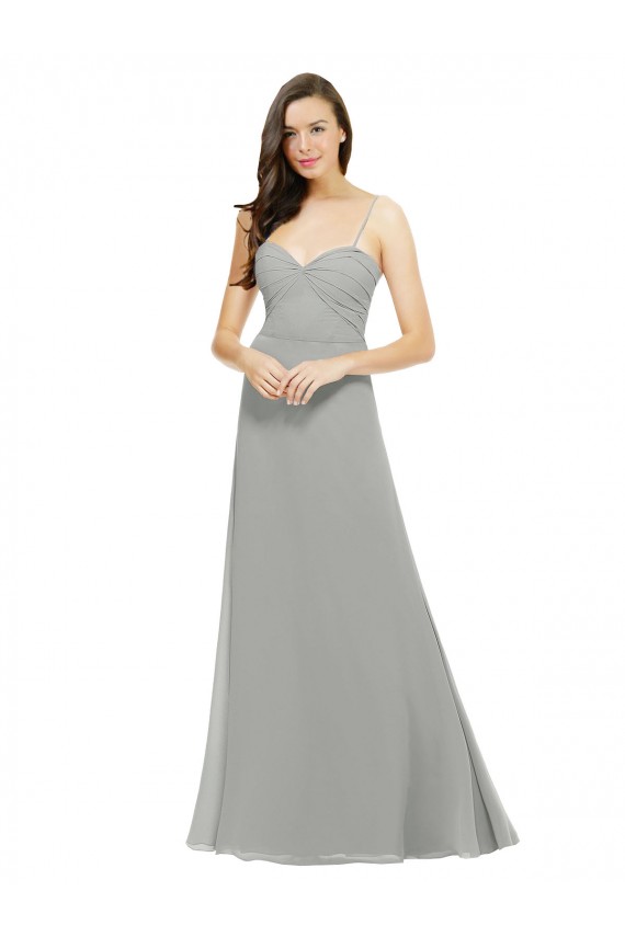 Chiffon Bridesmaid Dress with Sweetheart Neckline and Adjustable Straps UK