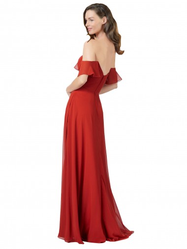 Chiffon A-Line Bridesmaid Dress with Ruched Bodice UK