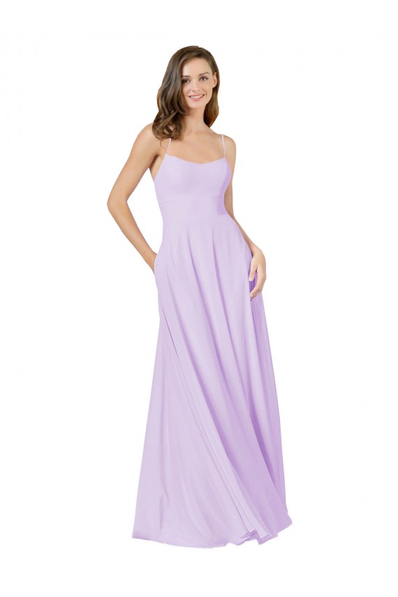 Simple Chiffon Bridesmaid Dress with Pocket UK