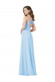 Long V-Neck Chiffon Bridesmaid Dress with Keyhole Back UK