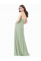 Floor Length Long Chiffon Bridesmaid Dress with Side Slit UK