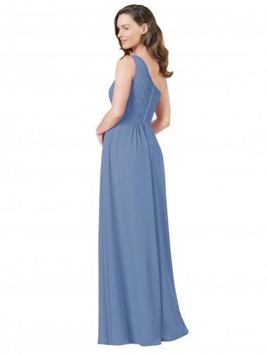 Pleated One Shoulder Chiffon Bridesmaid Dress UK