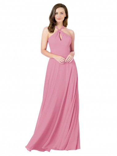 Chiffon Bridesmaid Dress / Prom Dress with Keyhole Front UK