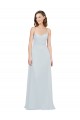 Slim A-Line Chiffon Bridesmaid Dress with Spaghetti Strap Gathered Bodice UK